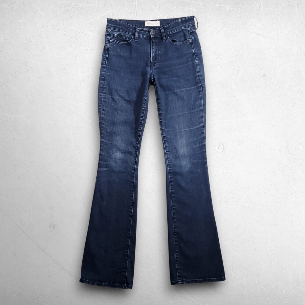 Gap‎ 1969 Baby Boot Jeans Women 0 Blue Stretch Dark Wash Denim Boho Minimalist